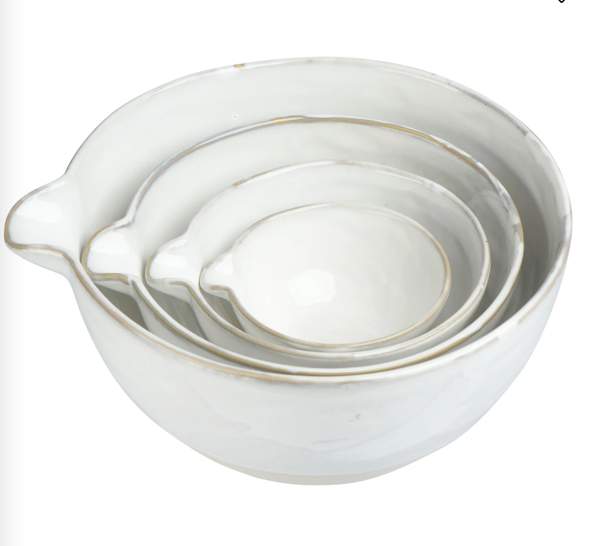 Stoneware Batter Bowl with Glaze, Set of 4