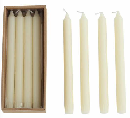 Unscented Taper Candles In Box, Set of 12
