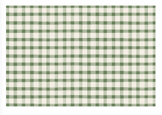 Dark Green Painted Check Placemat