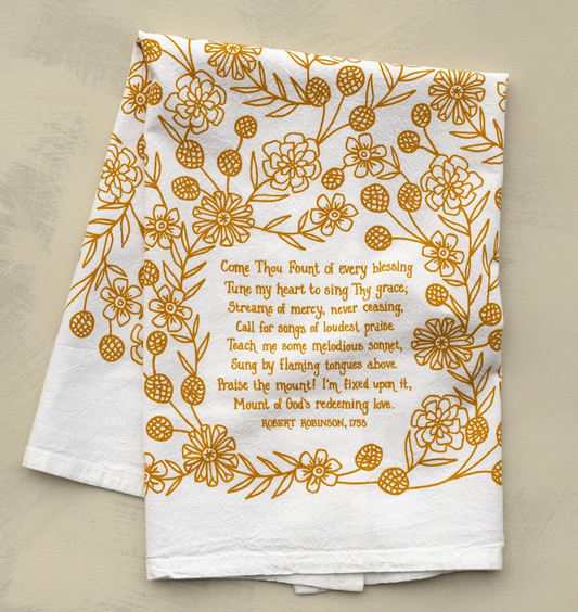 Come Thou Fount Hymn Tea Towel