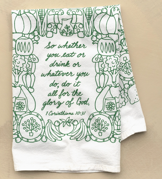 For the Glory of God Tea Towel