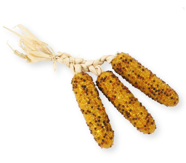 Set of 3 Yellow Beaded Corn