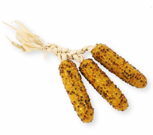 Set of 3 Yellow Beaded Corn