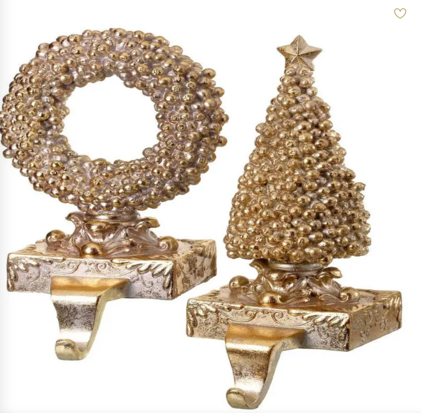 Antique Gold Resin Stocking Holder