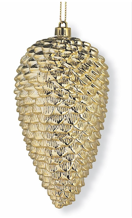 6" Gold Glass Pinecone Ornament