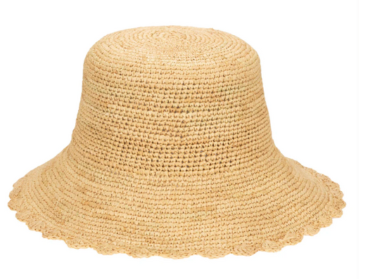 Sand Dollar - Hand Crochet Bucket Hat with Scalloped Brim