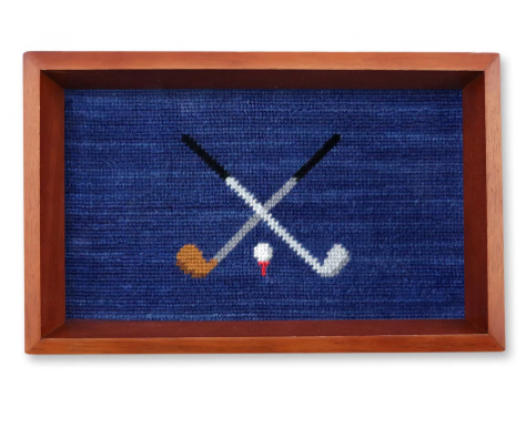 Crossed Golf Clubs Valet Tray