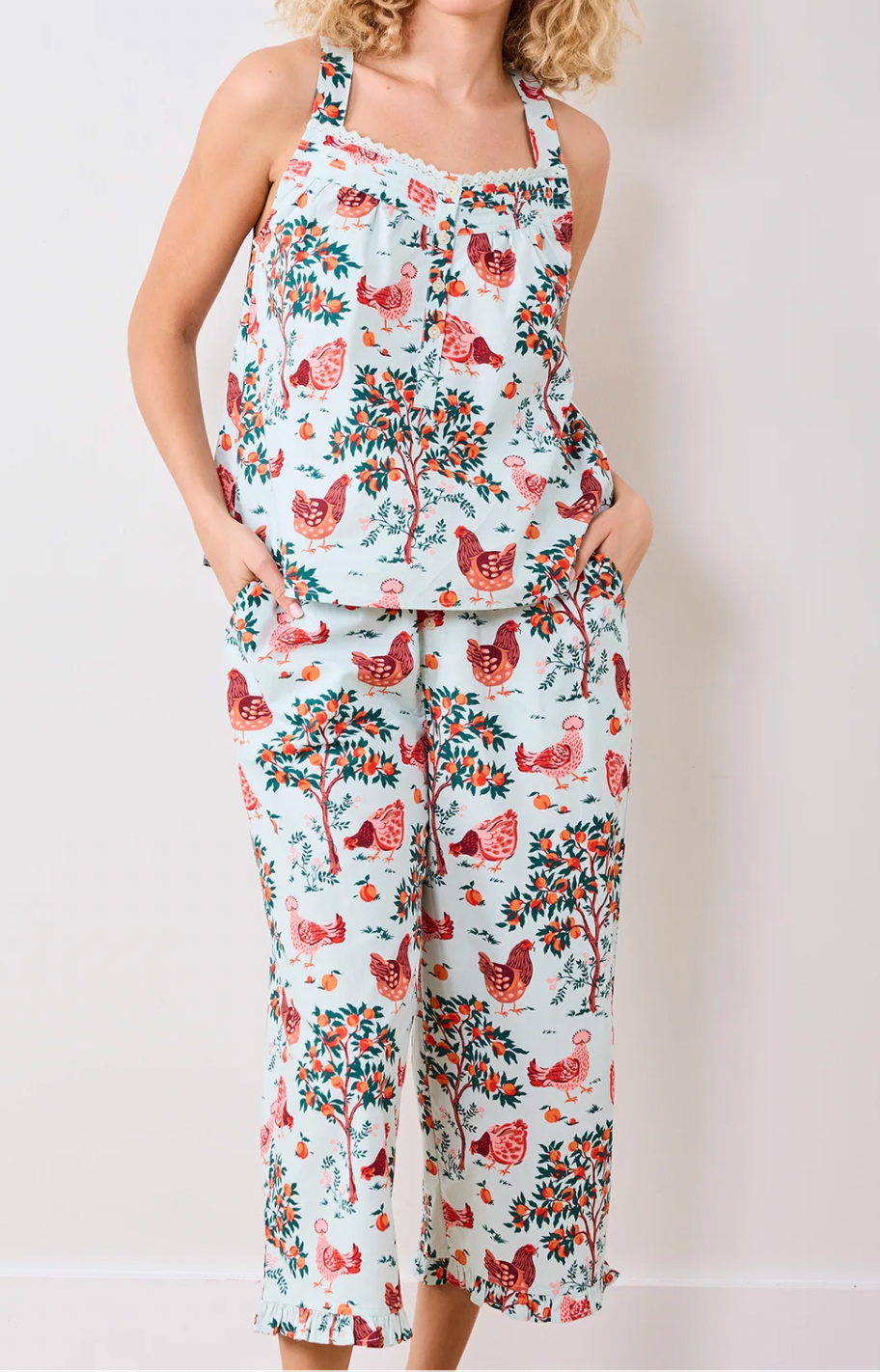Hen House- Back to Bed Cropped Pant Set