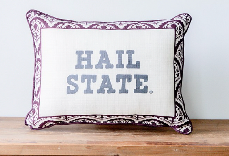 Hail State Scalloped Pillow