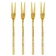 Gold Hammered Mini Forks Set of 4