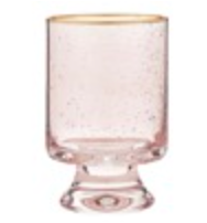 Blush Gold Rim Old Fashion Glass