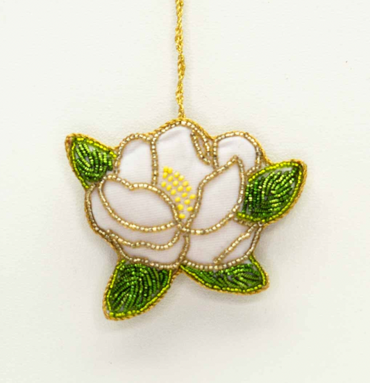 Magnolia Beaded Ornament