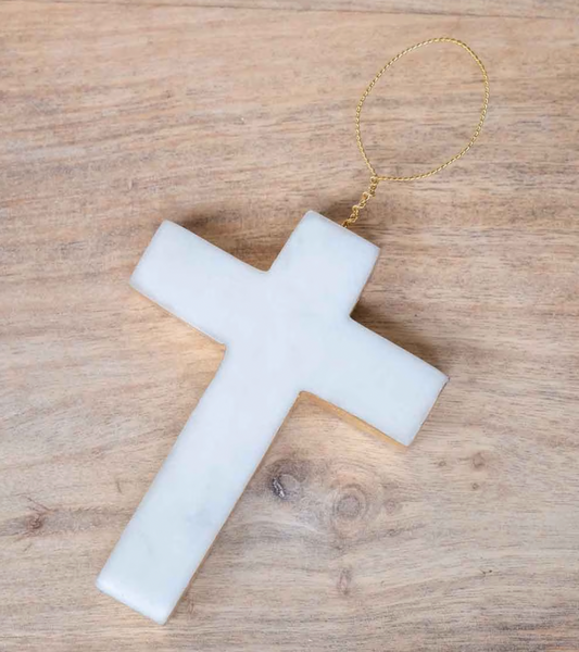Cross Marble Ornament