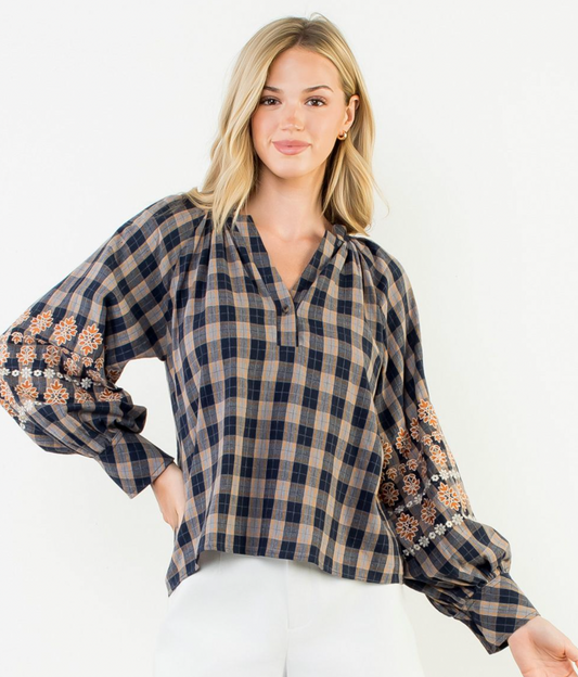 Harvest Skies Navy Top