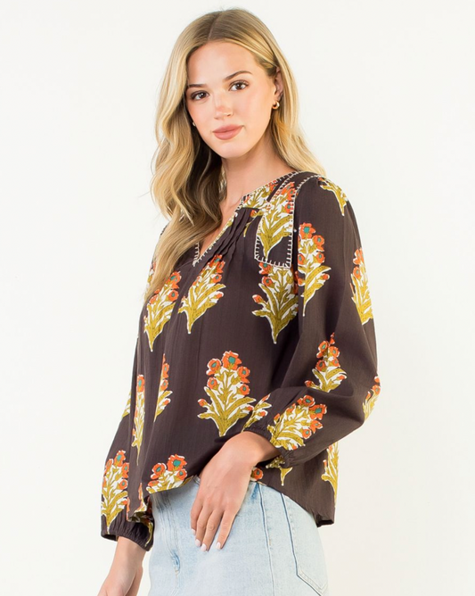 Espresso Bloom Top