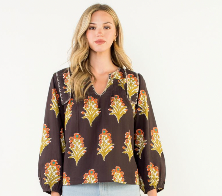 Espresso Bloom Top