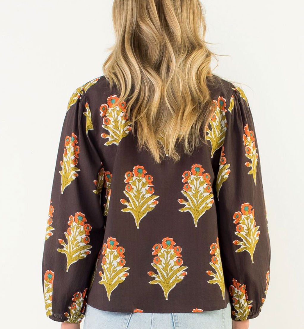 Espresso Bloom Top