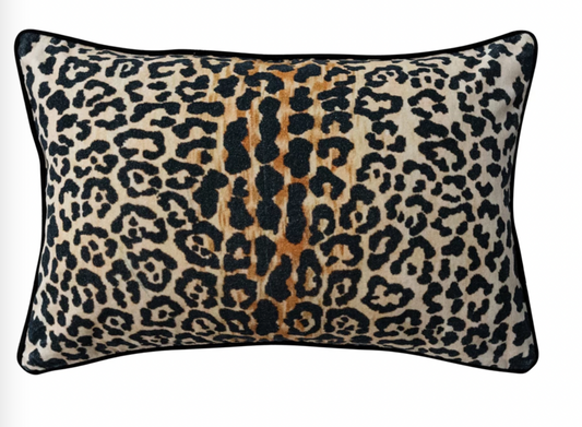 Velvet Print Leopard Pillow