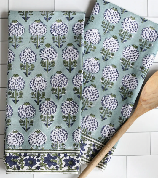 Block Printed Kitchen Towels- Granada
