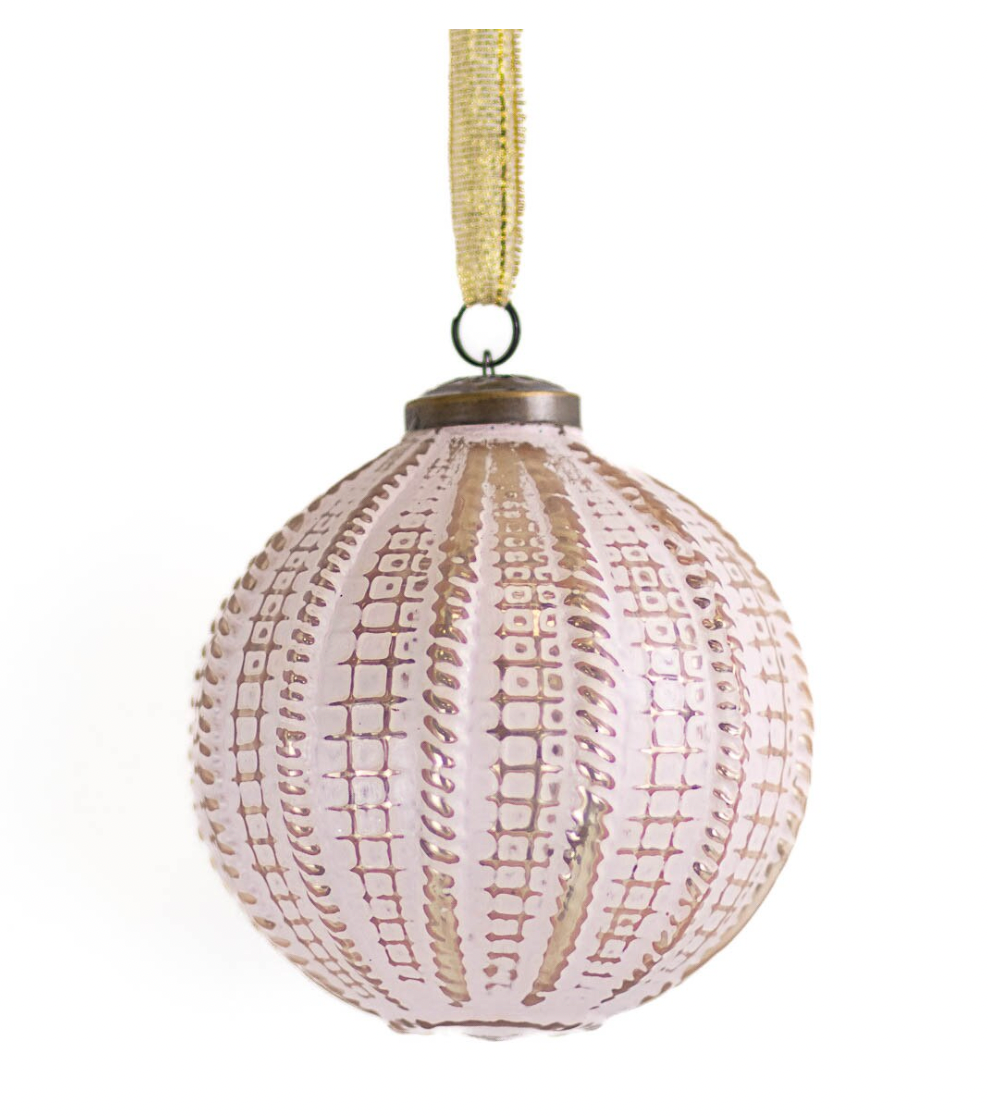 Tivoli Glass Ornament- Blush