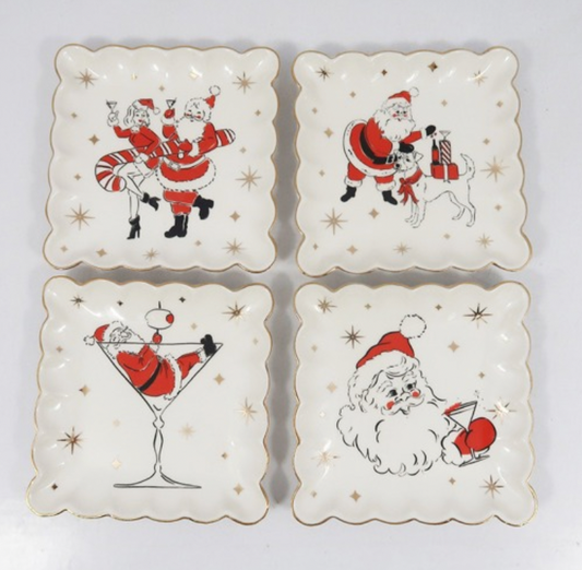 Holiday Cheers Scalloped Square Plate