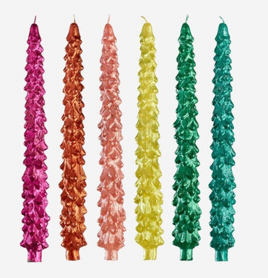 Metallic Tree Taper Candle 11.25"