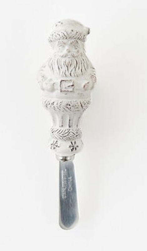 White Ceramic Santa Spreader 7"