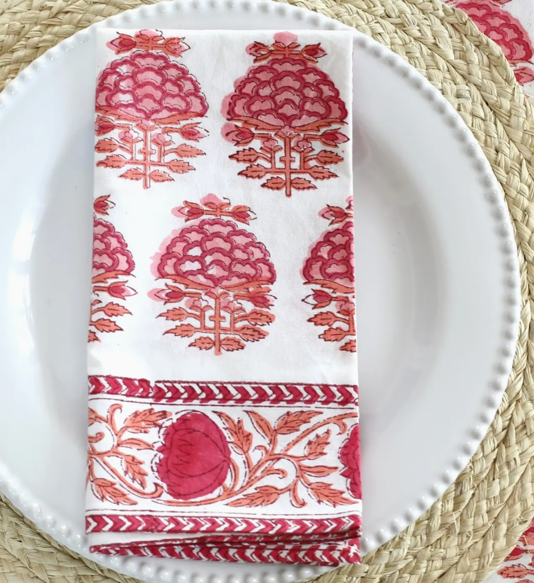 Block Printed Table Napkins Set of 4