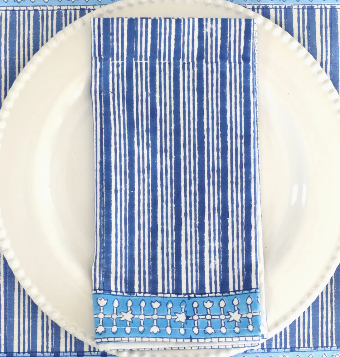 Block Printed Table Napkins Set of 4