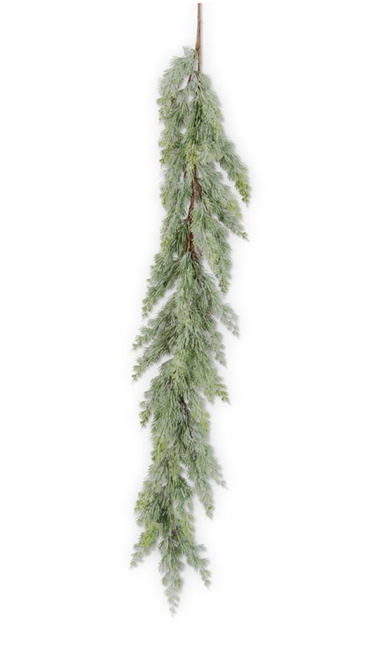 50" Powdered Real Touch Cedar Garland