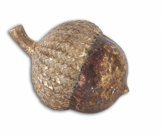 3" Gold Gilded Resin Acorn