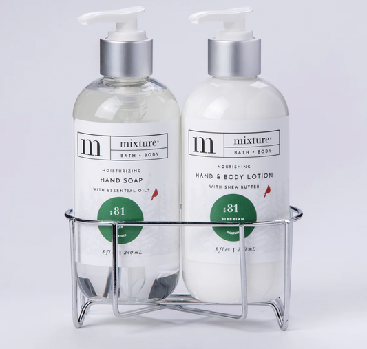 Siberian Fir Hand Soap & Lotion -Caddy Set