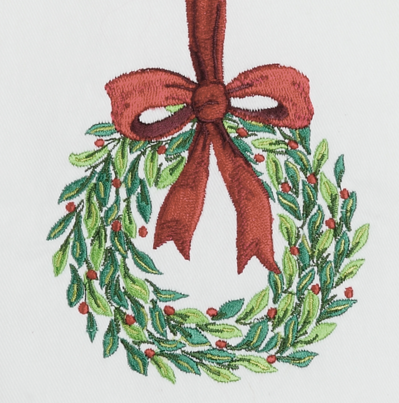 Christmas Wreath Bow Kitchen Towel