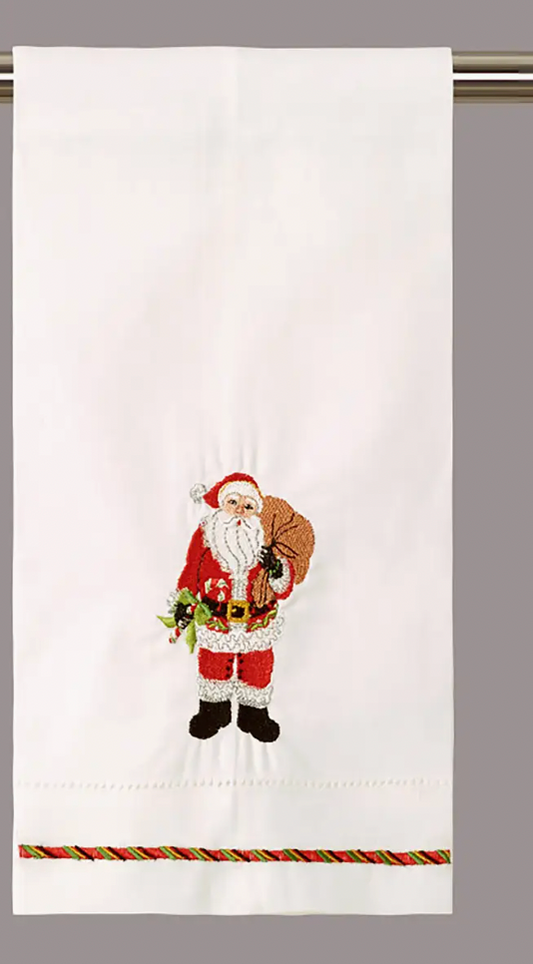 Santa Embroidered Kitchen Towel