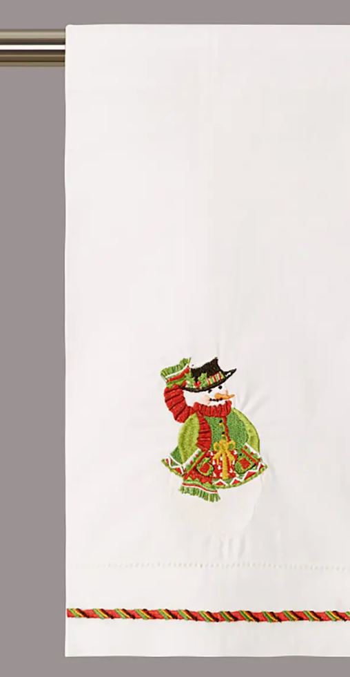 Snowman Embroidered Kitchen Towel