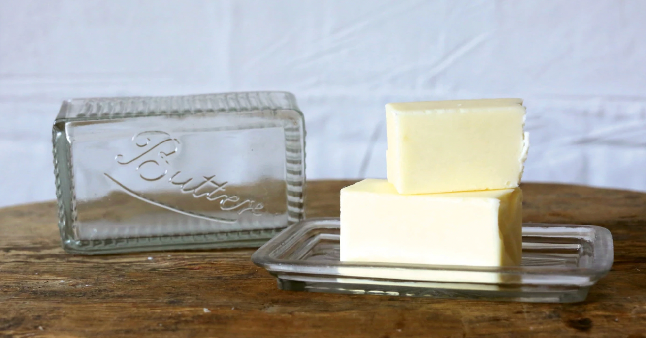 Pressed Glass Butter Dish