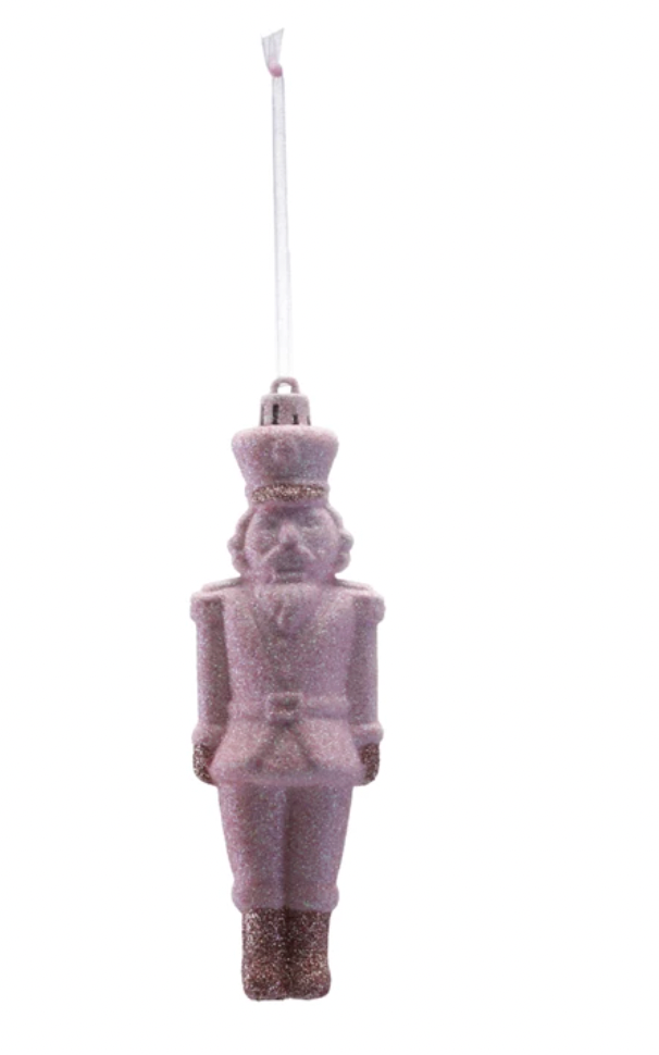 Pink Glitter Soldier Ornament