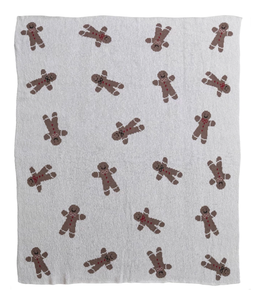 Gingerbread Cookie Cotton Throw
