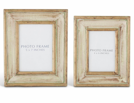 Green Carved Wood Frame