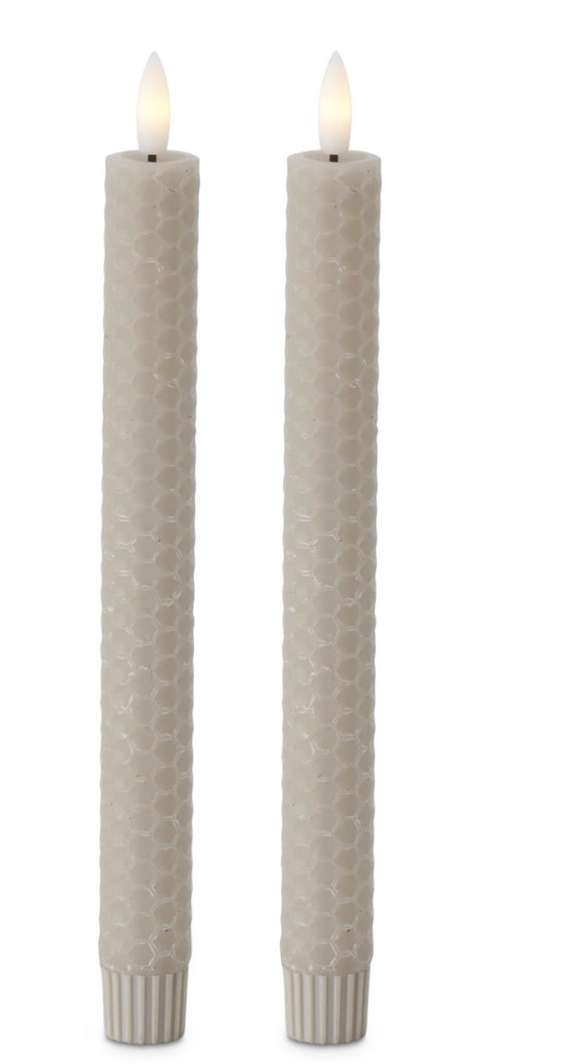 Honeycomb LED Taper Candlesticks