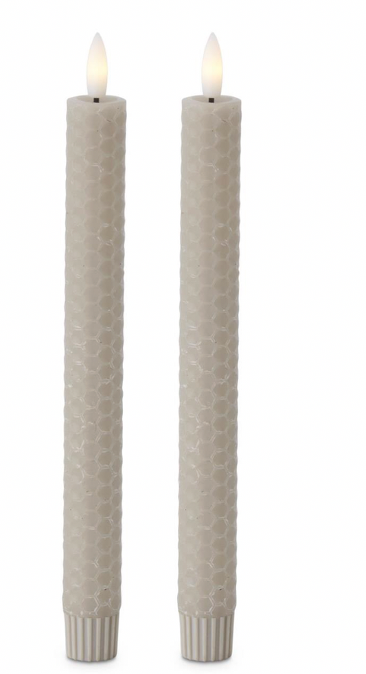 Honeycomb LED Taper Candlesticks
