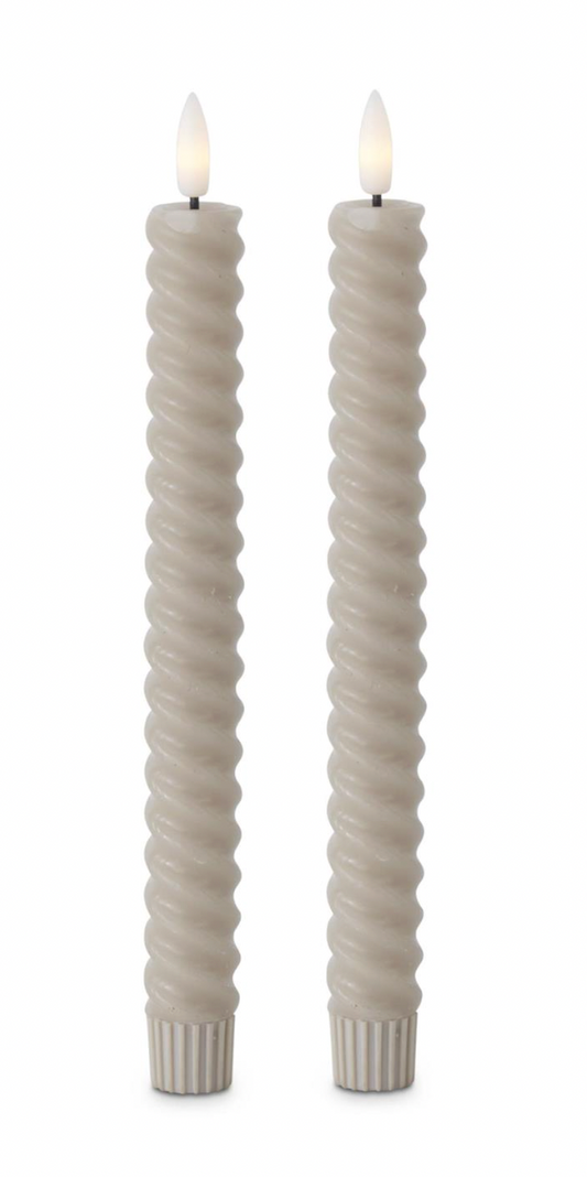 Spiral LED Taper Candlesticks