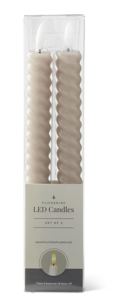 Spiral LED Taper Candlesticks