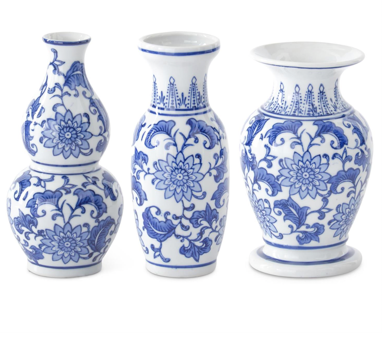 Ceramic Chinoiserie Bud Vases