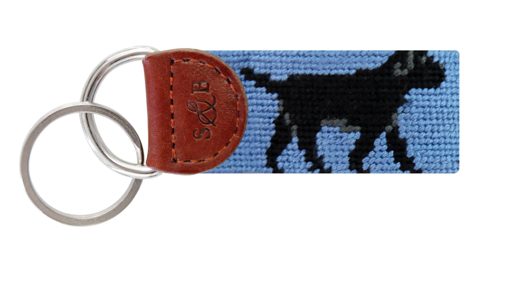 Black Lab Walking Key Fob