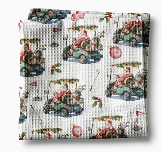 Golf Santa Christmas Towel