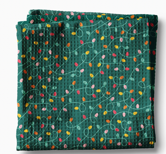 Christmas Lights Green Towel