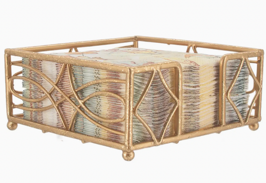 Wave Cocktail Napkin Caddy in Gold Leaf