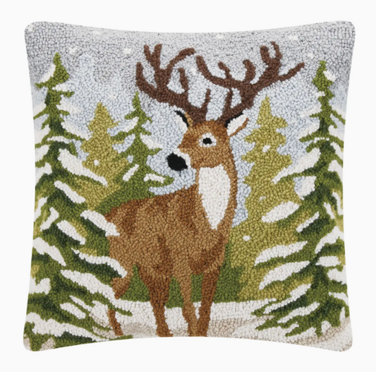 Snowfall Deer Hook Pillow