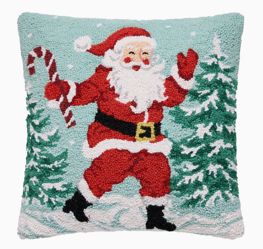 Santa with Candy Cane Hook Pillow